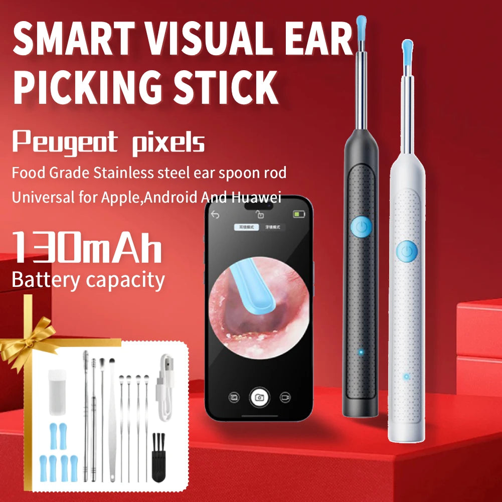 Visual Ear Wax Cleaner with Camera Safe Earwax Removal Endoscope with Camera Luminous Otoscope Ear Cleaning Tools Ear Care