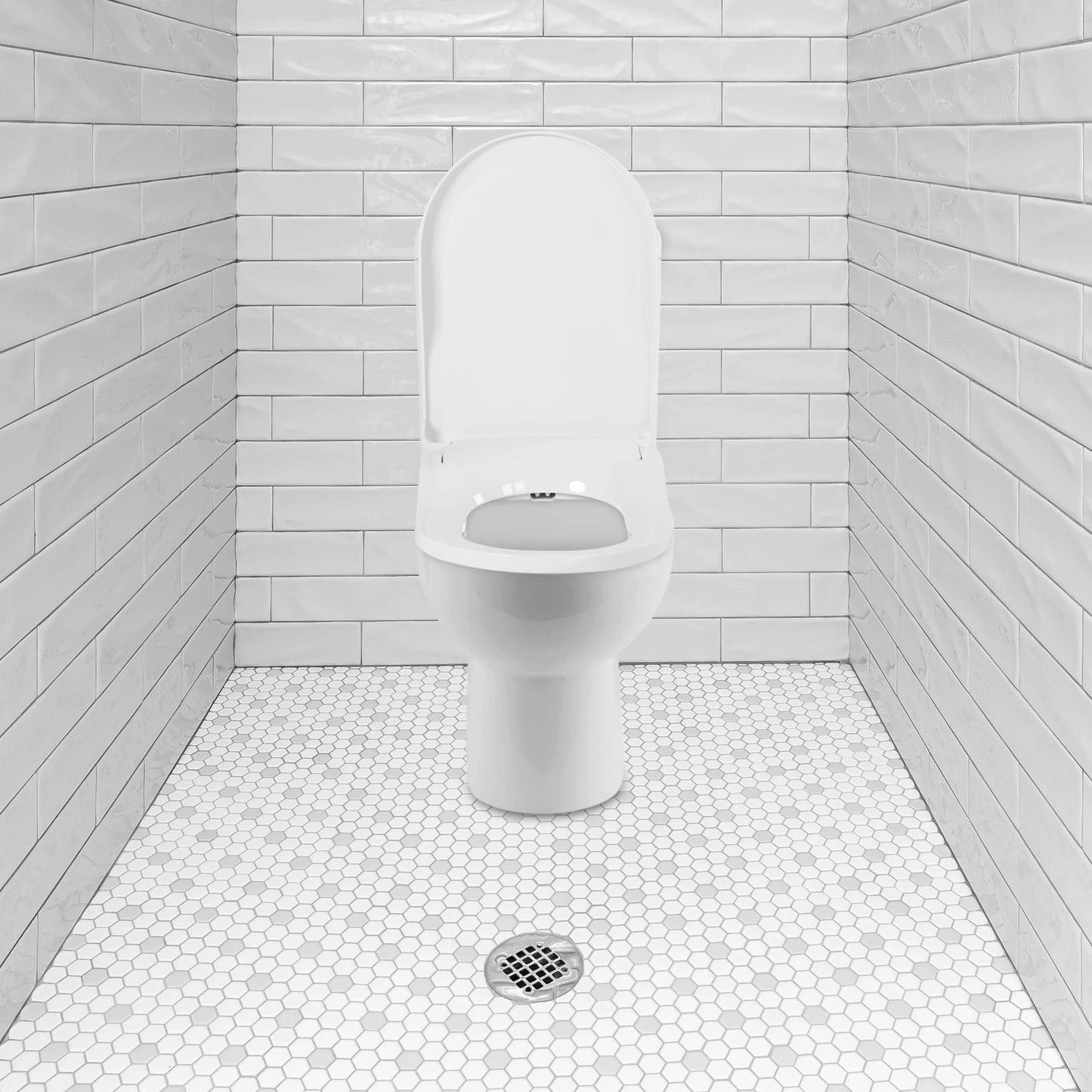 White D-Type PP Non-Electric Bidet Toilet Seat for Elongated Toilets Dual Nozzle System 48x35x7.8cm Bidet Seat