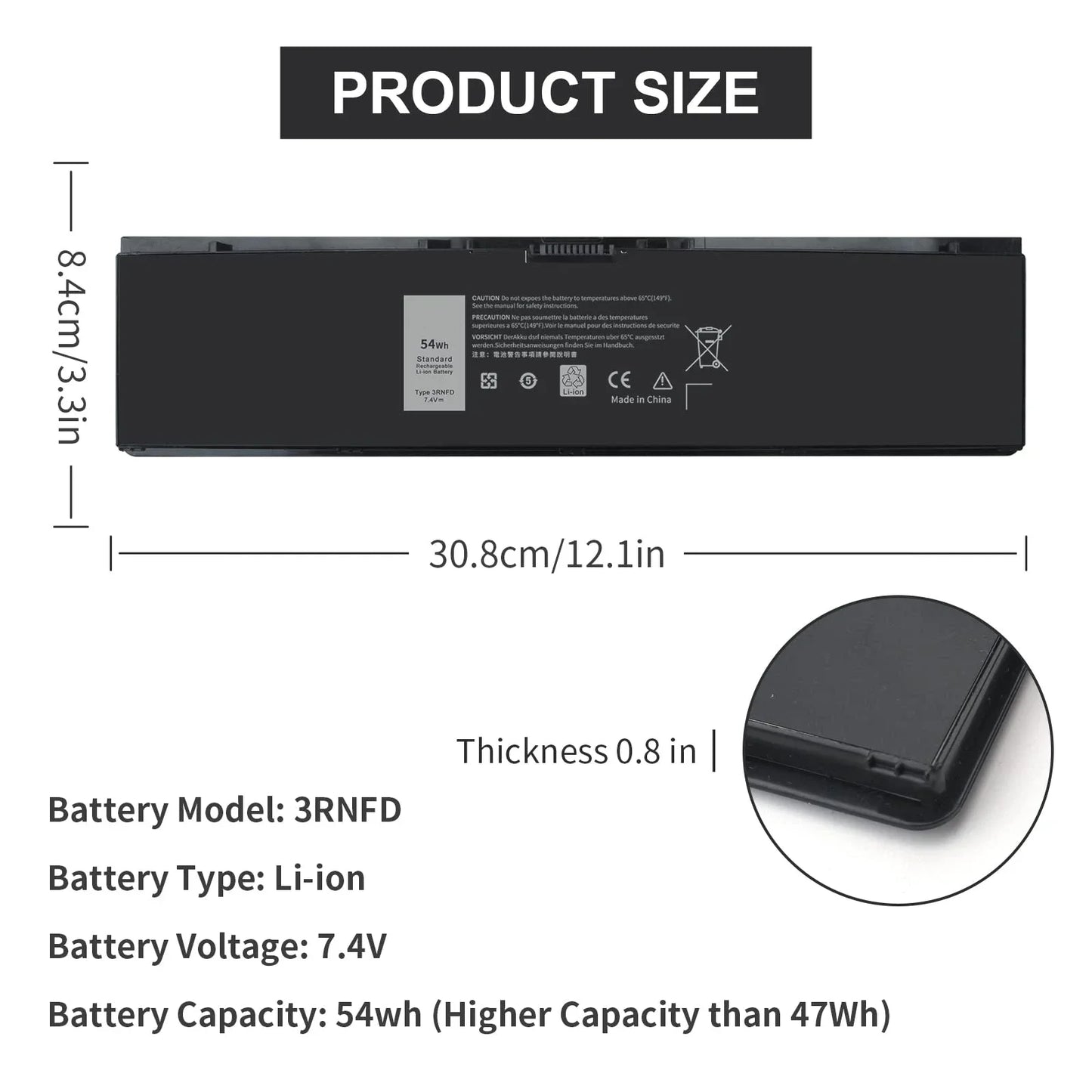 E7440 3RNFD Laptop Battery Replacement for Dell Latitude 14 E7450 E7420 Series Laptop V8XN3 34GKR 451-BBOG BBFV High Capacity