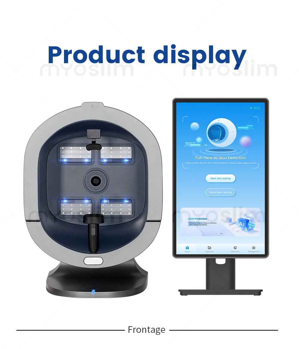 X5 3D Ai Skin Image Analyzer 21.5 inch High Definition Pixels Whole Facial Scanning Multi Spectrum Moisture Scalp Detection CE
