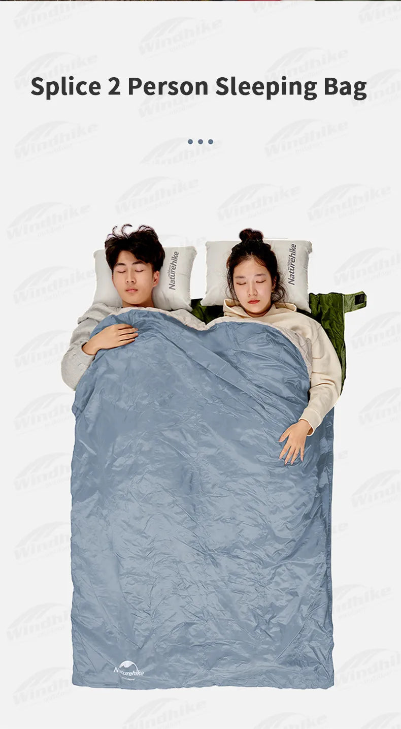 Naturehike LW180 Camping Sleeping Bag Ultralight Spring Summer Cotton Sleeping Bag for Single Couple Tourist Hiking Waterproof
