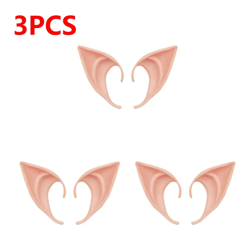 1-10Pairs Halloween Elf Ears,Latex Ears for Angel,Halloween Cosplay Decoration,Masquerade Costume,Fairy Photo Props for Girl