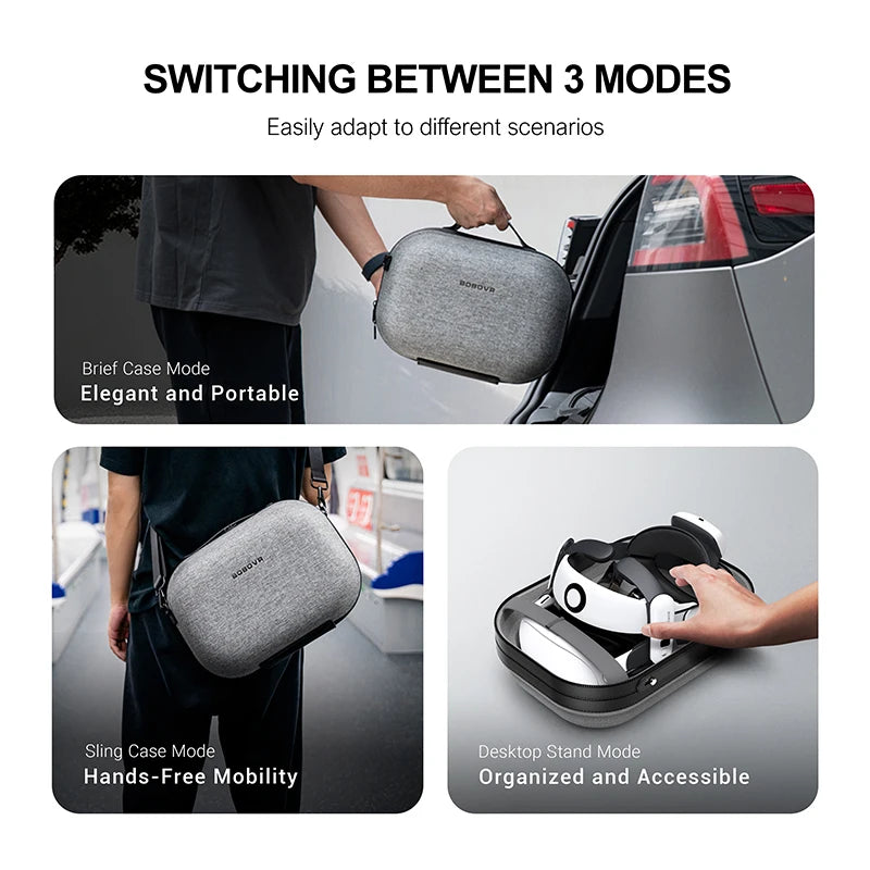 BOBOVR C3 Carrying Case For Quest3/Quest 3S S3 Pro Strap Storage Box Three Versatile Modes Desktop Stand for Tidy Workspace