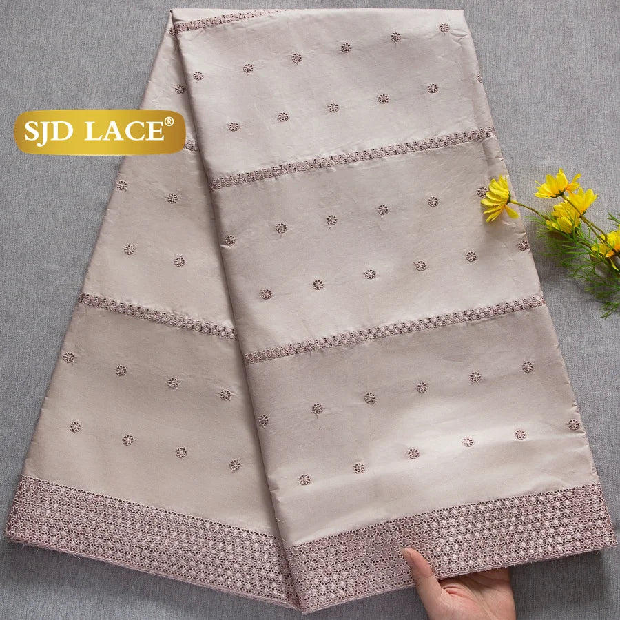 SJD LACE Swiss Voile Lace Fabrics Dubai African Cotton 5 Yards 2026 Latest African Nigerian Cotton Lace for Dresses Sew 4662