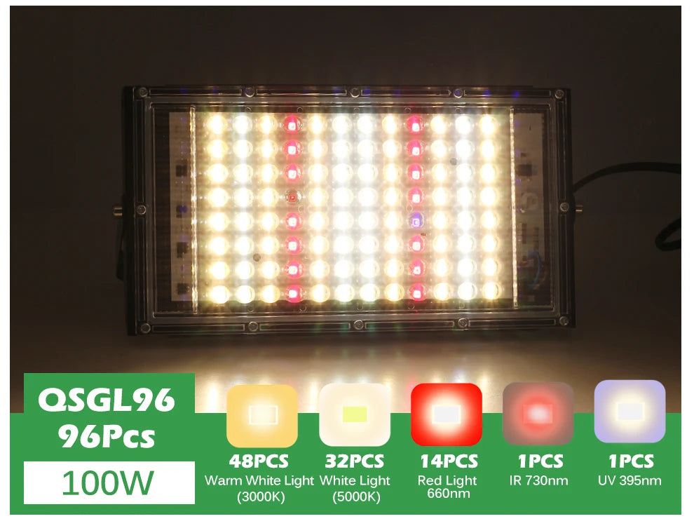 50W 100W 150W LED Grow Light With Stand Full Spectrum Sunlike LED Phyto Lamp For Indoor Greenhouse Plant Growth Lighting