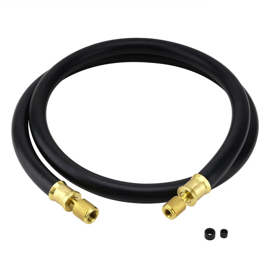 High-Flow Refrigerant Hose, Black, 6', 1/2" Diameter, 3/8" to 1/4" Fitting