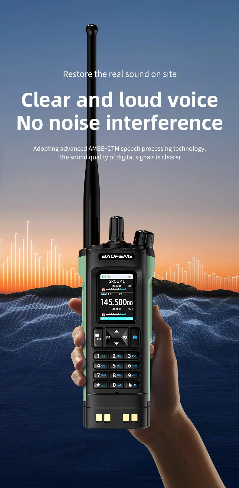 New BAOFENG DM32 Walkie Talkie DMR GPS 10W Programming Multi Band Wireless Copy Frequency Type-C DM-32UV Ham 2 Way Ra