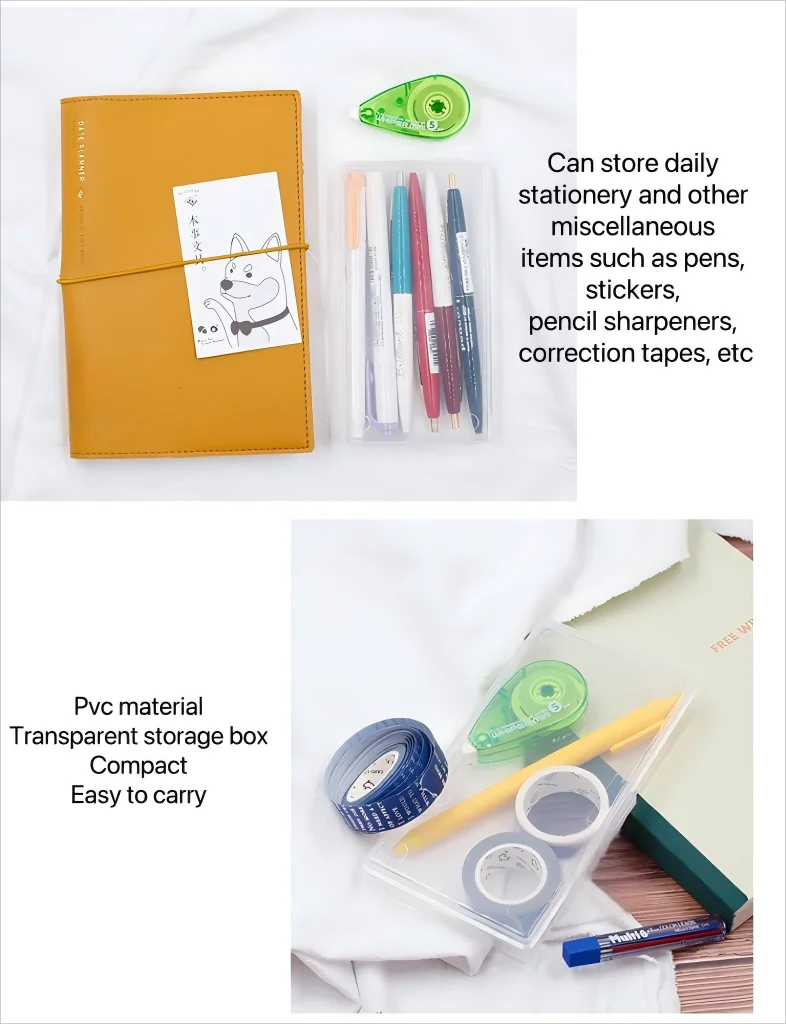 Large-Size Clear Plastic Desk Organizer: Transparent Storage Box with Sorting Function for Student Stationery