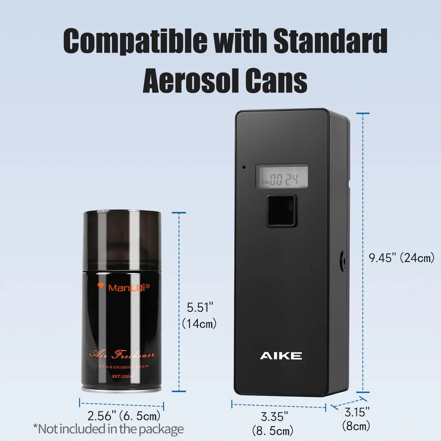AIKE Automatic Air Freshener Set Timing Spray Dispenser with LCD Screen,Wall-Mounted/Standing Air Purifier for Home,Hotel Toilet