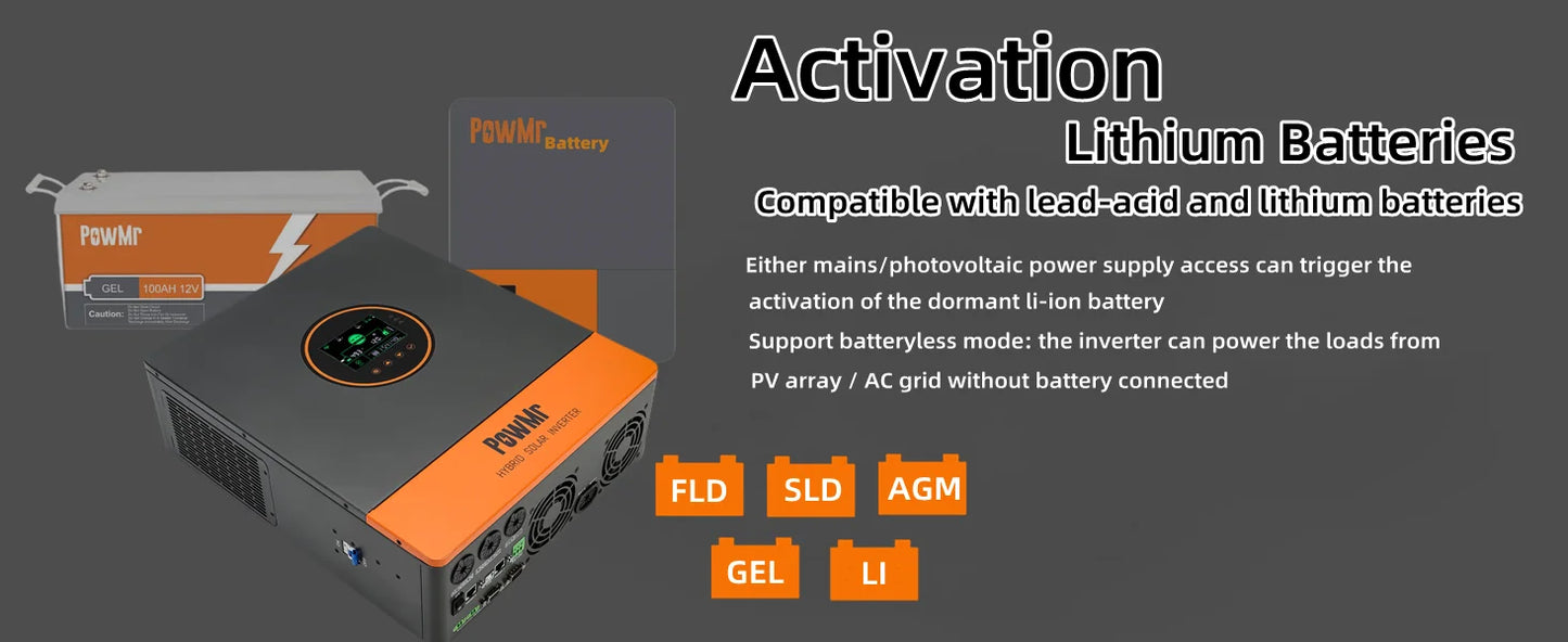 5KW Single Phase 120V 110V AC Off-Grid 48V All In One Hybrid Inversor Built 80A/100A MPPT Solar Charger Controller Fit for Home