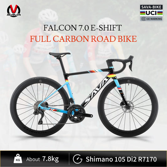 SAVA C7 Racing Team Full Carbon Fiber electronic shifting Road Bike 24-speed with SHIMAN0 7170 DI2 Kit, UCI Approved