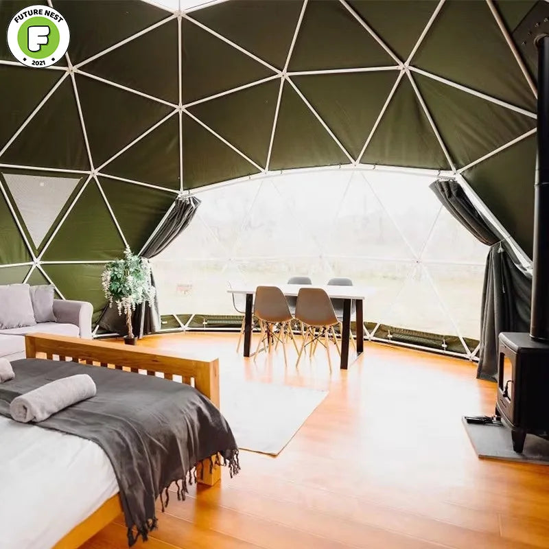 7M Customized Spherical Hotel Tents Outdoor Transparent PVC Dome Tent Geodesic House with Bathroom for Events Hotel Campsite