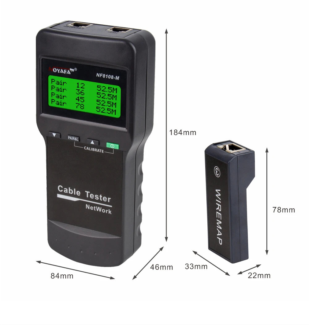 NOYAFA new NF-8108M network cable tester professional rj45 tester Measure Length Cabl Multifunctional poe Network Tools