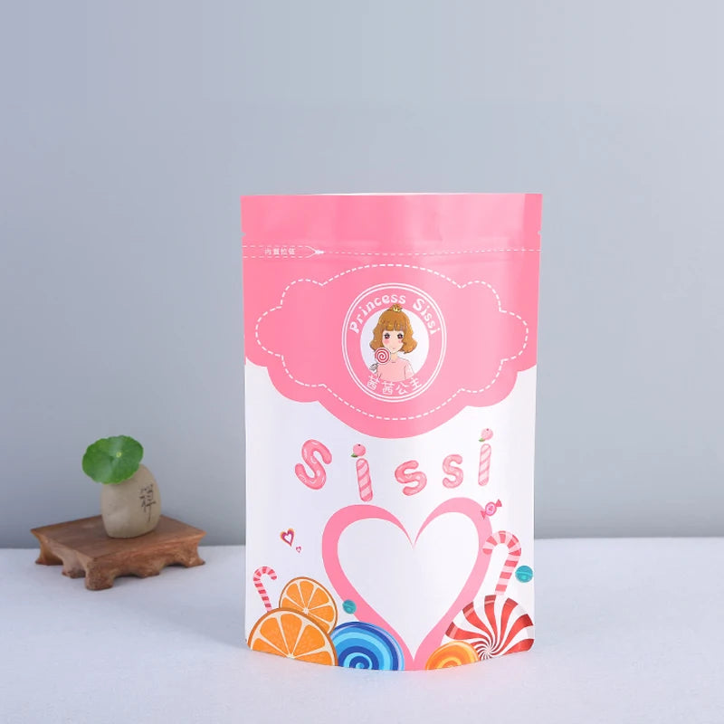 Cookie Bags with Zipper, Kraft Paper Food Pouch Bag, Gift Packaging, Aluminum Foil Bags, Custom Print Logo