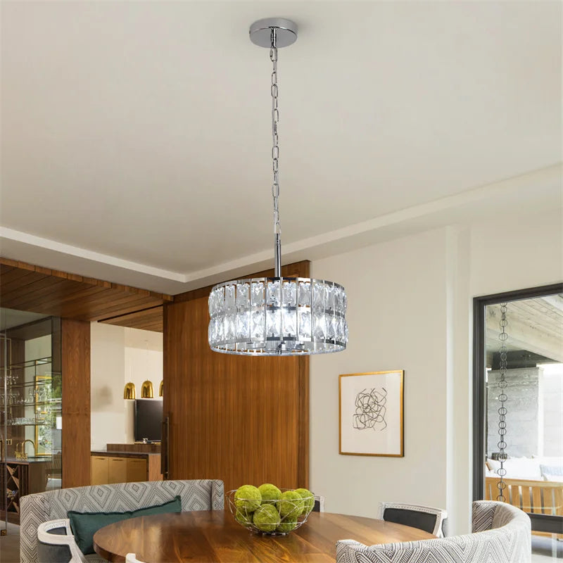 K9 Crystal Dining Table Pendant Lamp Bedroom Hanging Lamp Retro Luxury Style Suitable For Kitchen Plafon Ceiling Chandelier