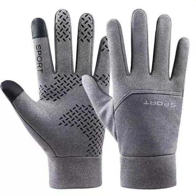 Men Women Winter Warm Gloves Plush Lined Windproof Coldproof Water-resistant Non-slip Touchscreen Gloves for Outdoor Sports