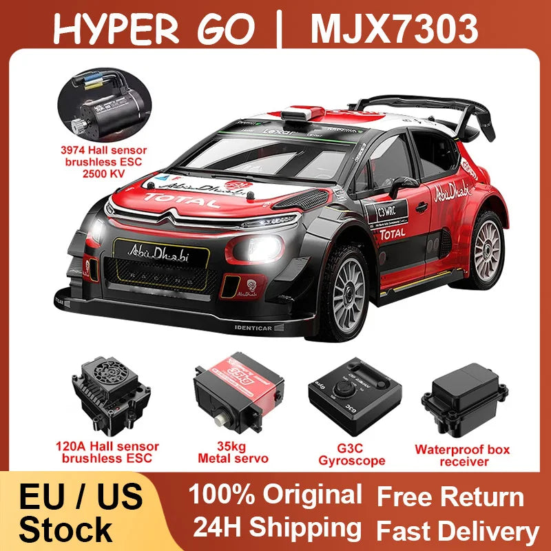MJX 7303 1/7 RC Car 4WD HYPER GO Blushless Remote Contorl Car High Speed Drift Off-load RC Car For Gifts