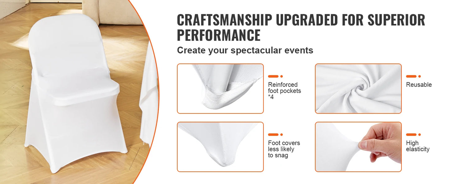 SucceBuy 12 30Pcs Wedding Chair Covers Spandex Stretch Slipcover for Restaurant Banquet Hotel Dining Party Universal Chair Cover