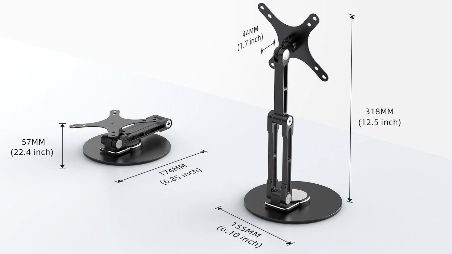 UPERFECT UStand Monitor Stand VESA Mount for 12"-22 Inch Screen Free-Standing Monitor Riser with 360° Rotation Height Adjustable