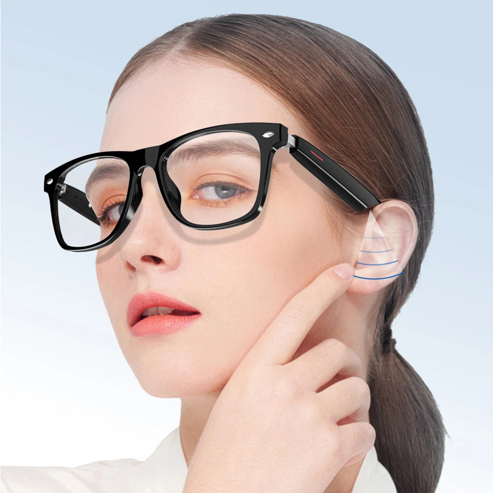 Smart Glasses AI Voice Assistant Outdoor Sport Glasses with Camera Remote Shooting Open Ear Sound Mic & Speakers for Men & Woman