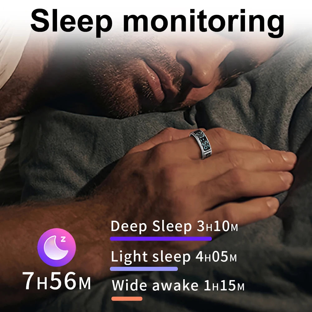 New RS08 Smart Ring Heart Rate Health Monitor 5ATM Waterproof Multi Sport Modes Blood Oxygen Tracker For Xiaomi Samsung Phone