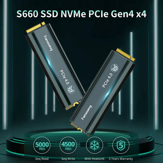 Fanxiang S660 M.2 SSD 500GB 1TB 2TB 5000MB/s M.2 NVMe PCIe4.0x4 SSD Internal Solid State Drive For PS5/PlayStation5 Desktop Pc