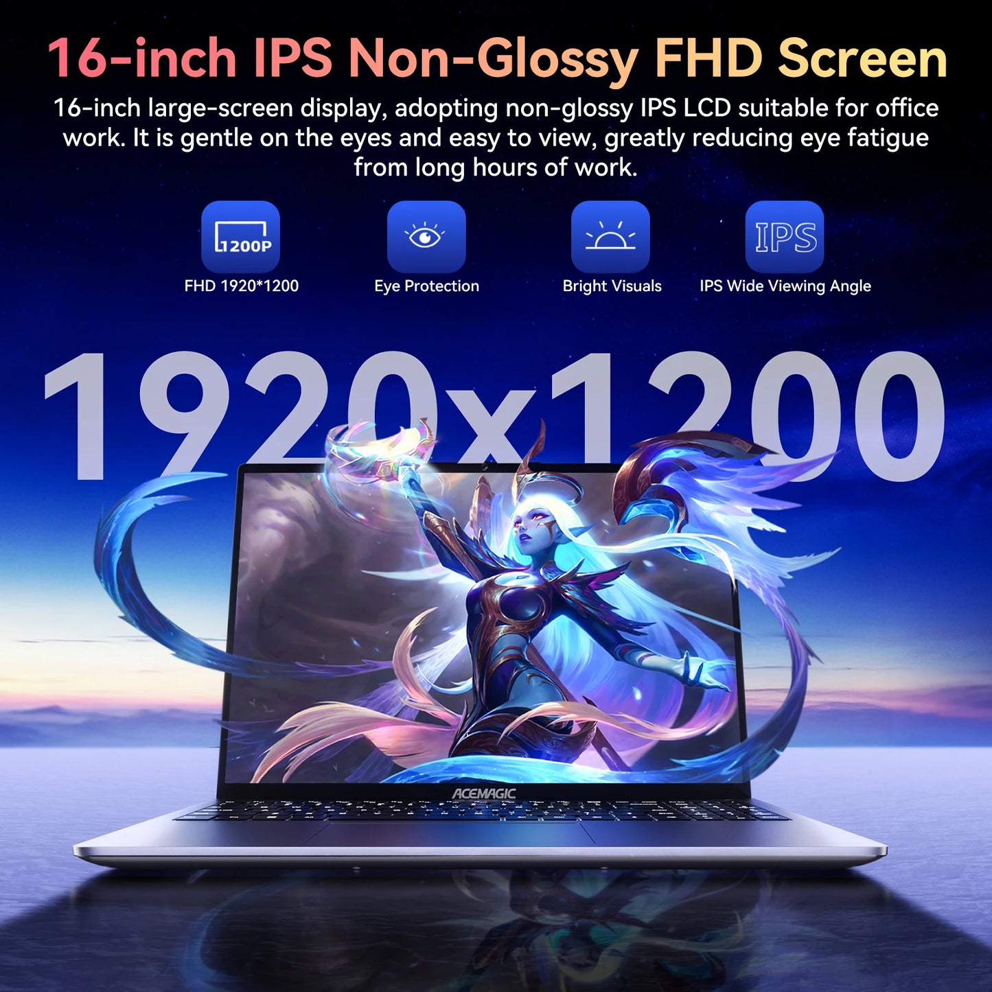 ACEMAGIC RX16 AMD Ryzen 7 7735HS /H255 16" Ultra Slim 4400MAH Laptop 16GB Ram 512GB Rom Windows 11Pro BT5.2 Wifi 6 Notebook