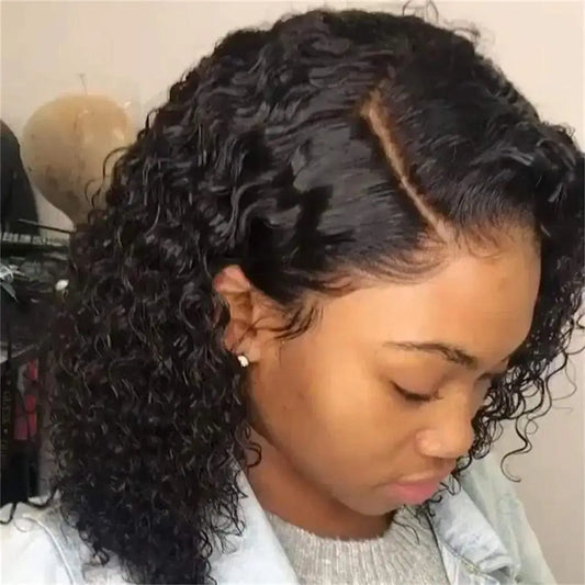 14 inches Short Bob Wigs Deep Wave Rose Net Wigs Short Curly Bob Wig Glueless Machine Made Wigs For Women