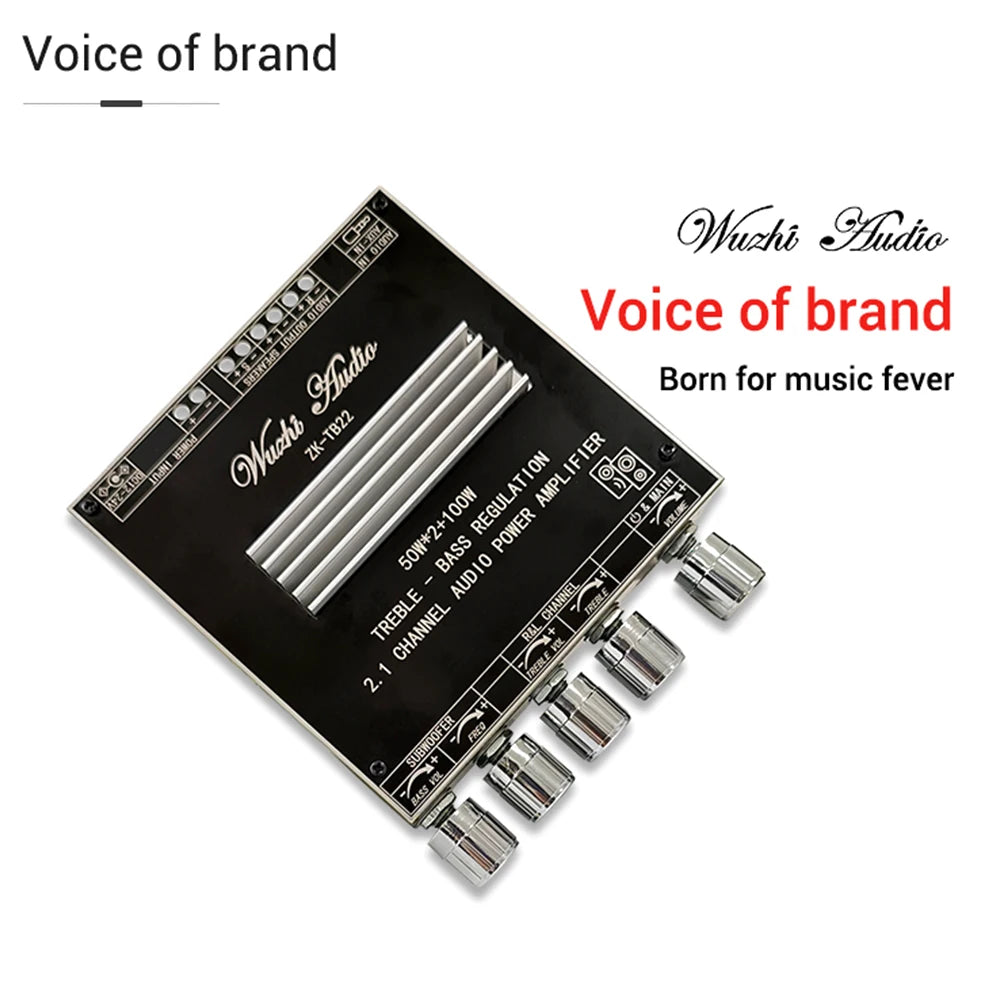 HIFI ZK-TB22/ZK-TB21F TPA3116 50w+50w+100wBluetooth 5.1 Audio Bass Power Amplifier Board Stereo Tweeter Subwoofer With Phone APP