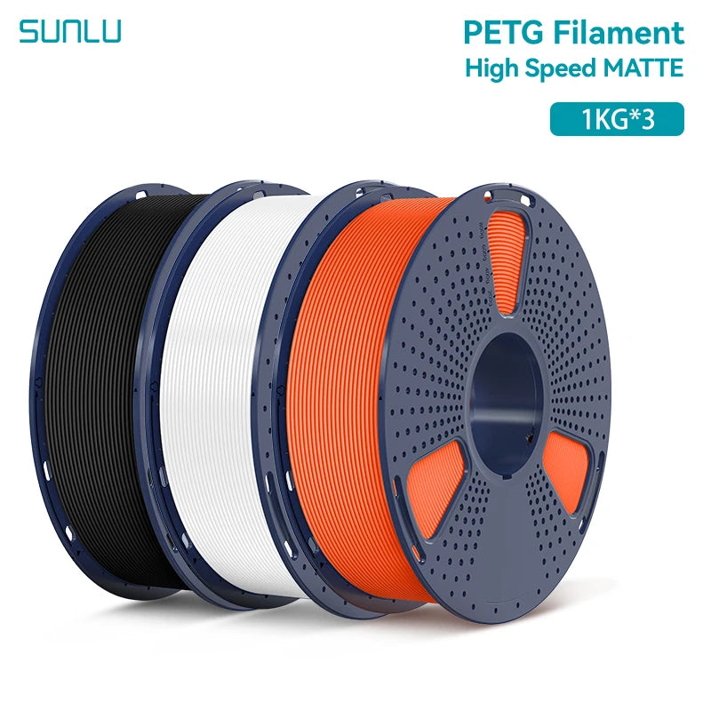 SUNLU 3KG High Speed Matte PETG Filament 1.75mm 1kg Spool (2.2lbs) High Speed Printing Filament Fit Most FDM Printer