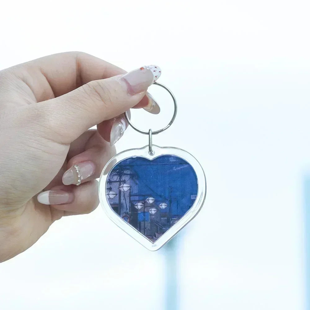 5/50pcs Transparent Rectangle Blank Clear Acrylic Insert Photo Picture Frame Keyring Keychain DIY Split Ring Key Chain 2035