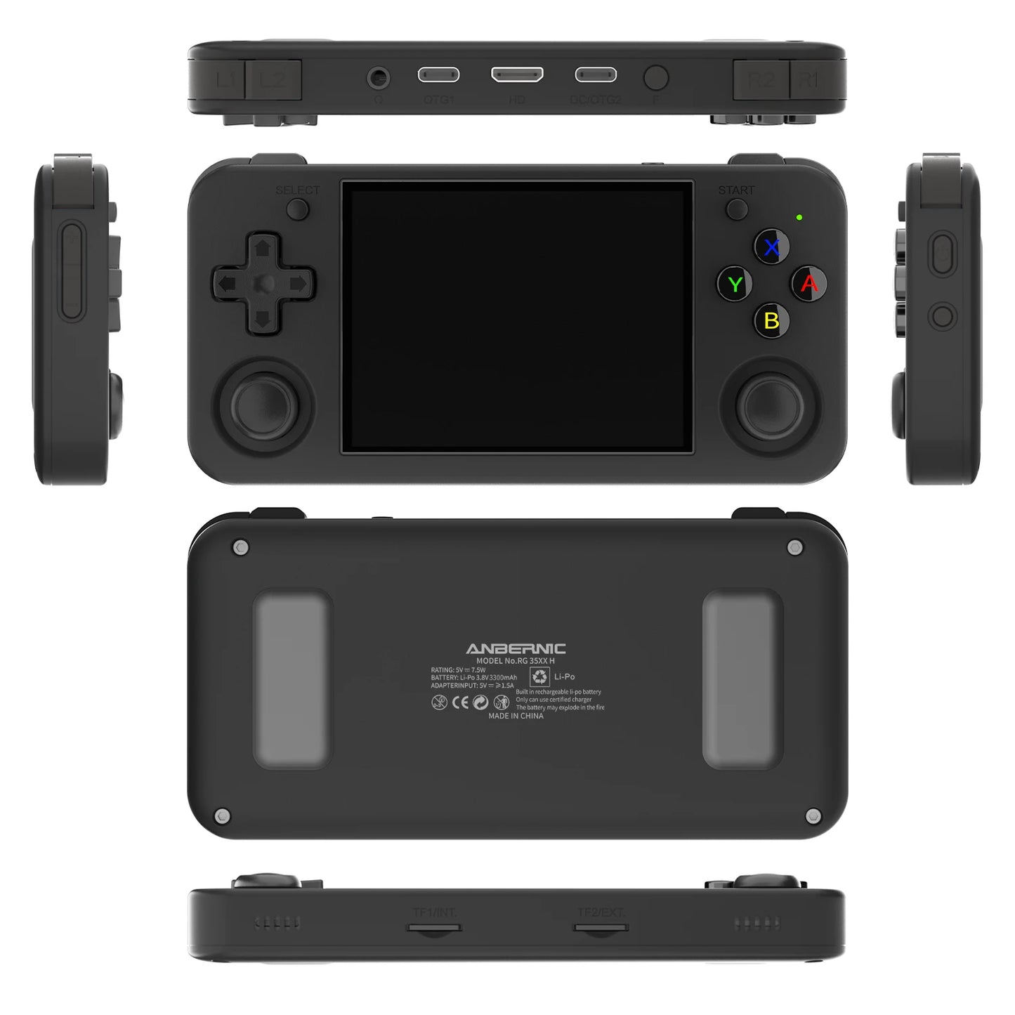 ANBERNIC RG35XX H 64Bit and-held Consoles For Playing Video Games 3.5-inch IPS 640*480 Screen Retro Game Player 3300 mAh Battery