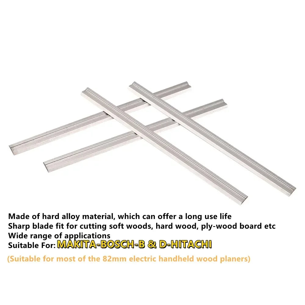 10Pcs 82mm Carbide Planer Blade 82x5.5x1.2mm Reversible Wood Planer Knife for Woodworking Machinery Parts