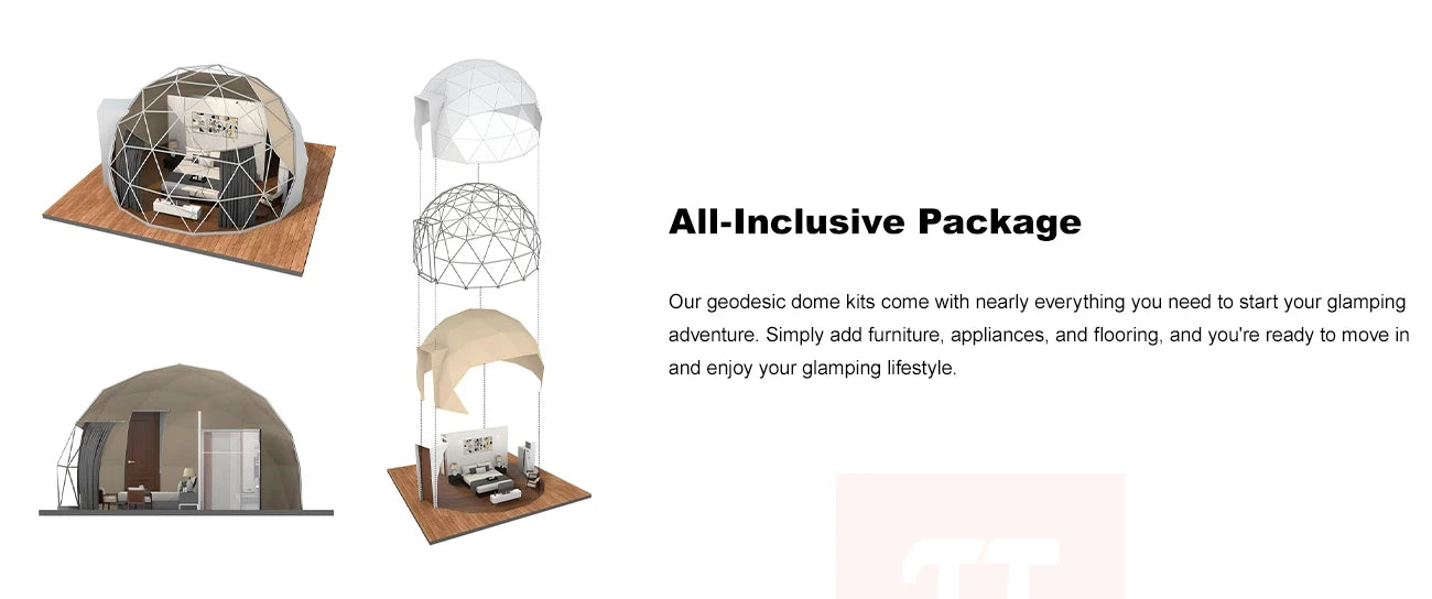 【Europe Stock】 Or Luxury Geodesic Dome Tent Waterproof PVC Outdoor Camping Pod For Resort Hotel Garden