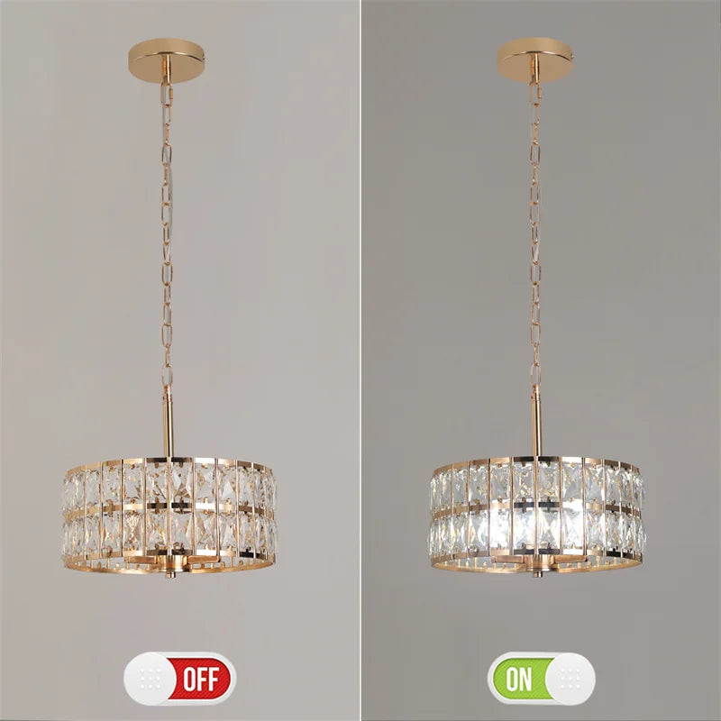 K9 Crystal Dining Table Pendant Lamp Bedroom Hanging Lamp Retro Luxury Style Suitable For Kitchen Plafon Ceiling Chandelier