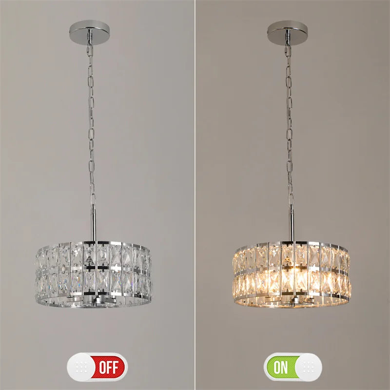 K9 Crystal Dining Table Pendant Lamp Bedroom Hanging Lamp Retro Luxury Style Suitable For Kitchen Plafon Ceiling Chandelier