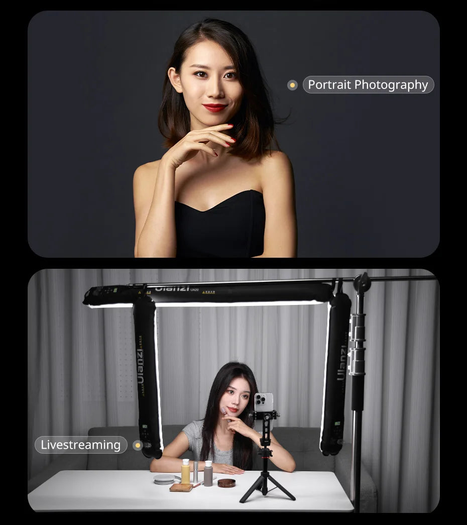 Ulanzi UA12 12W Inflatable Air Tube Light 2700K-6500K Bi-Color Light Wand Pocket Light Stick with Magnetic Mount for Livestream