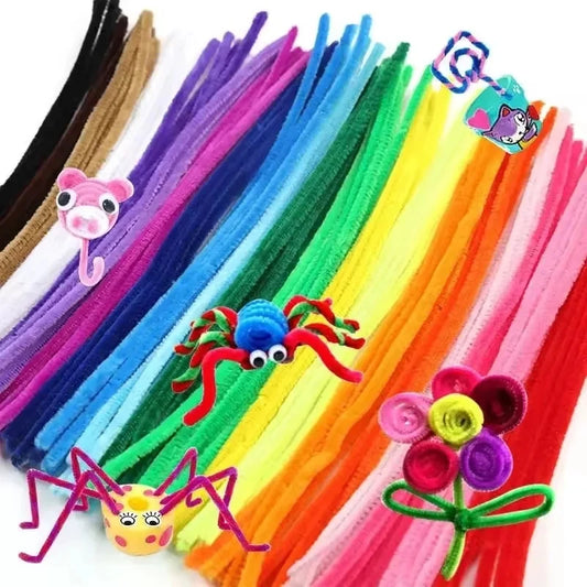 Creative Wires Chenille Wire Pipe Cleaners Colorful Chenille Stems DIY Plush Stem Wired Twist Stick Hair Strip Kid Handmade/*-2/