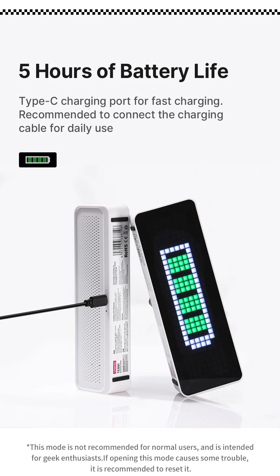 Ulanzi TC001 Smart Pixel Clock Youtube Followers Simultaneous Pixelated Message Display Smart Desktop Clock