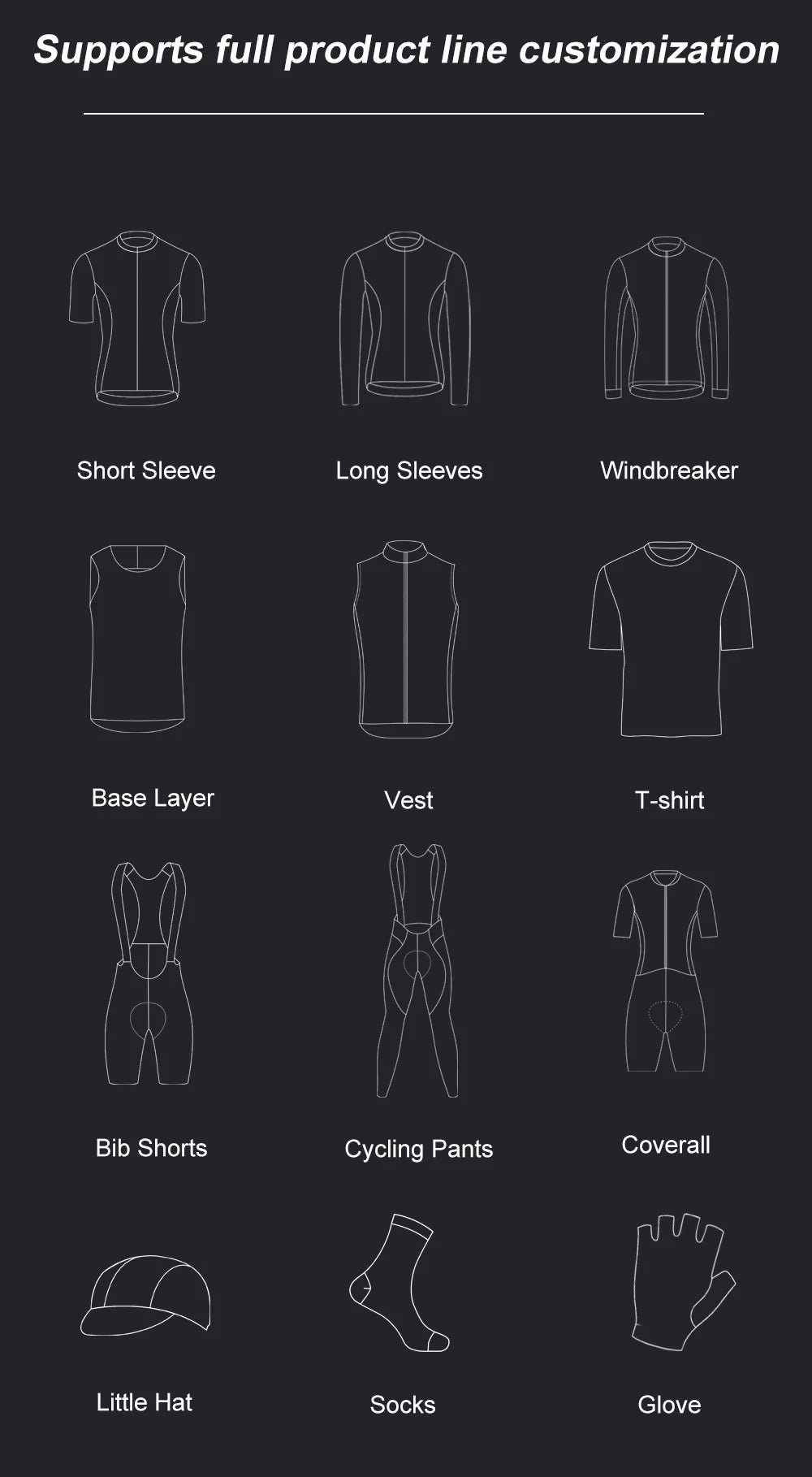 DIY Cycling Jersey Cycling Shorts Cycling Jacket Cycling Socks Cycling Caps DIY Cycling Set