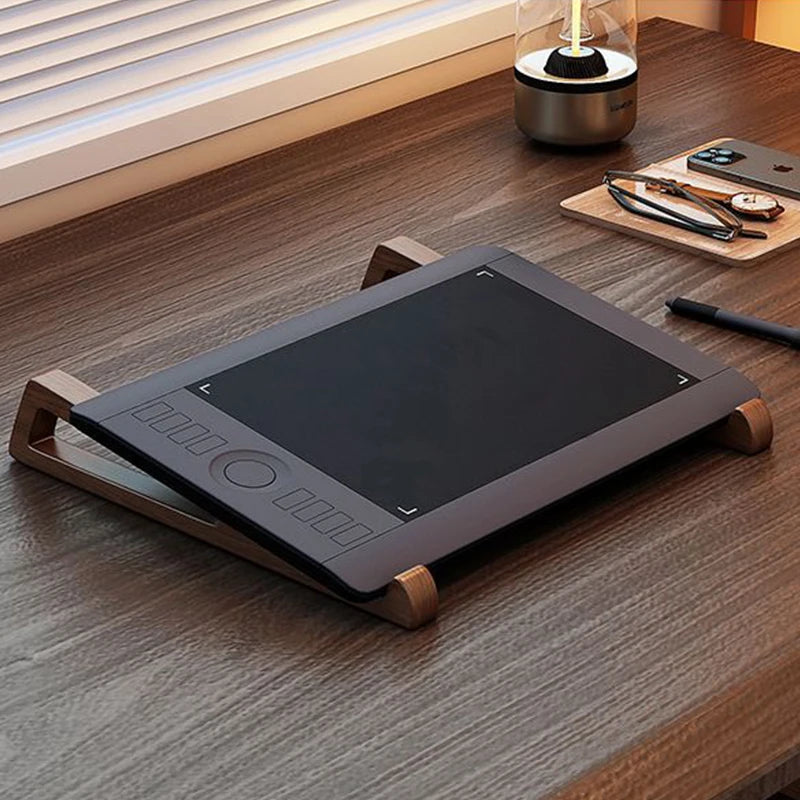 1pair Bamboo Laptop Stand Adjustable Desktop Riser Portable Computer Cooling Holder for Notebook Tablet Reading Desk Organizer