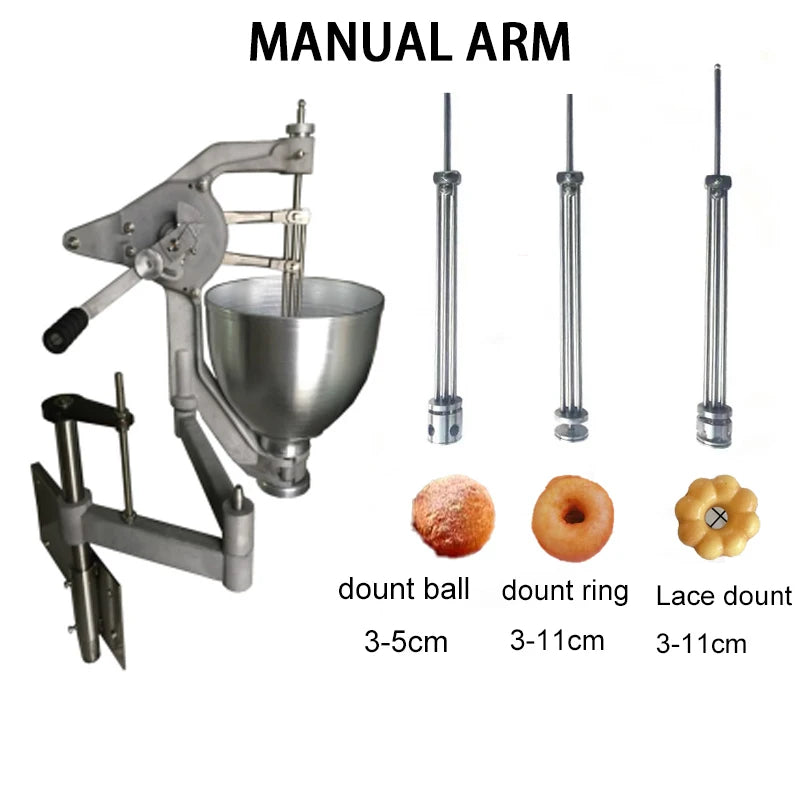 1 set Manual or electric arm for Sweet donut ring with 3 molds Professional Donut Making Machine
