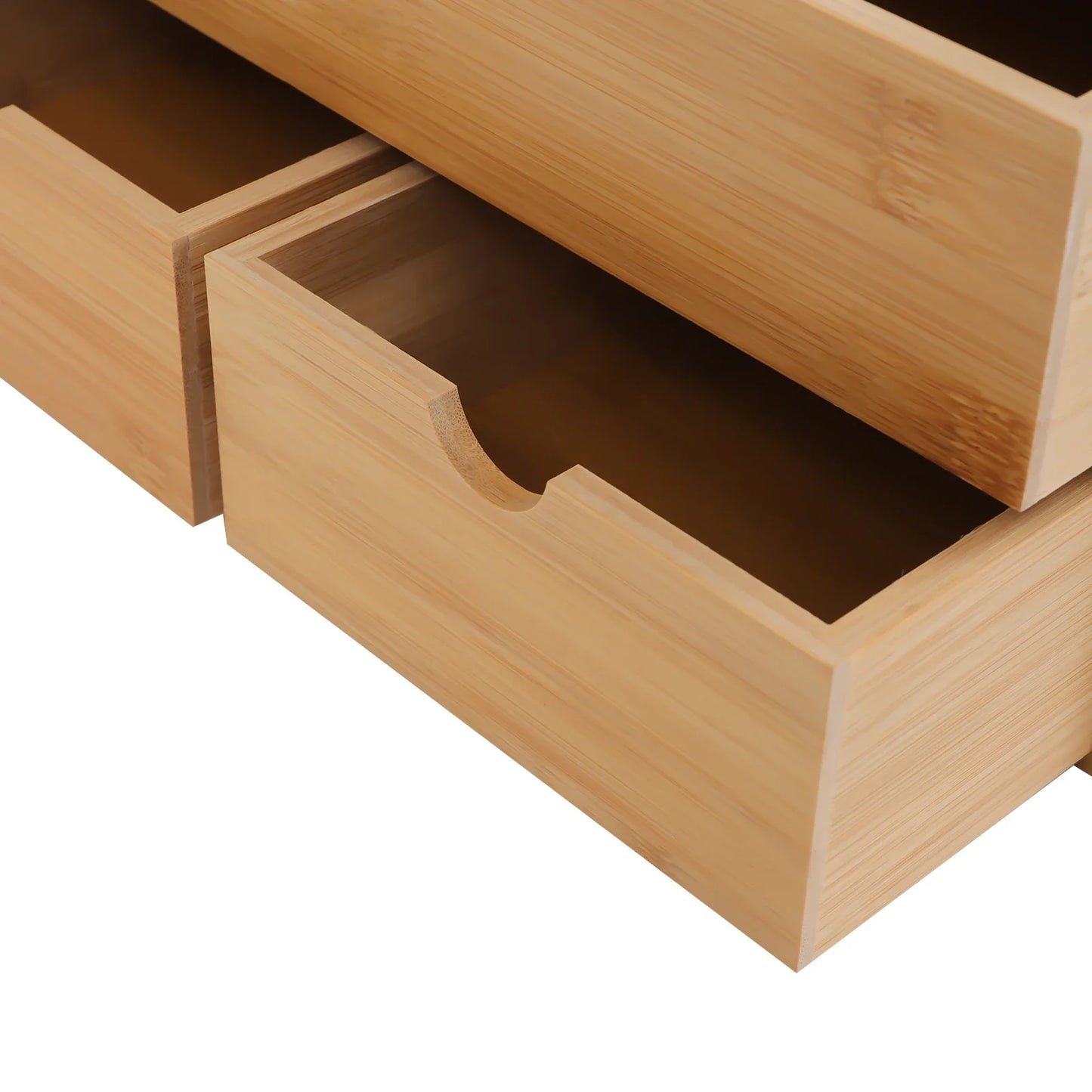Bamboo Desk Organizer, with 3 Drawers, Tabletop Cosmetic Storage Desk Organizer, Simple Design, Home Office NEW
