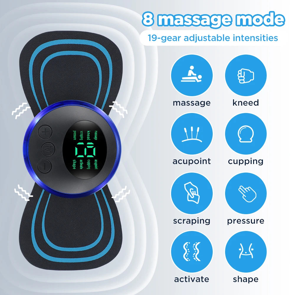 Multifunctional Neck Massage Device Physiotherapy Cervical Spine Shoulder Mini Massager Sticker EMS Pulse Muscle Relaxation