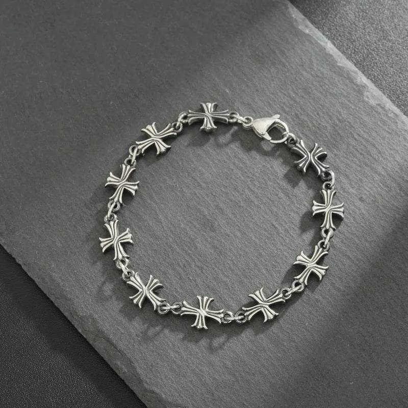 Gothic Punk Cross Chain Bracelets for Men and Women Retro Trend Halloween Party Personalized Bracelets Jewelry Accessories