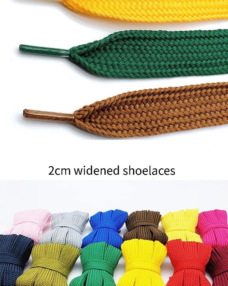 2cm Wider Flat Shoelaces New Casual Sneakers Laces for Shoes Fashion Rope Shoelace 100/120/140/160CM Shoes 1Pair Good