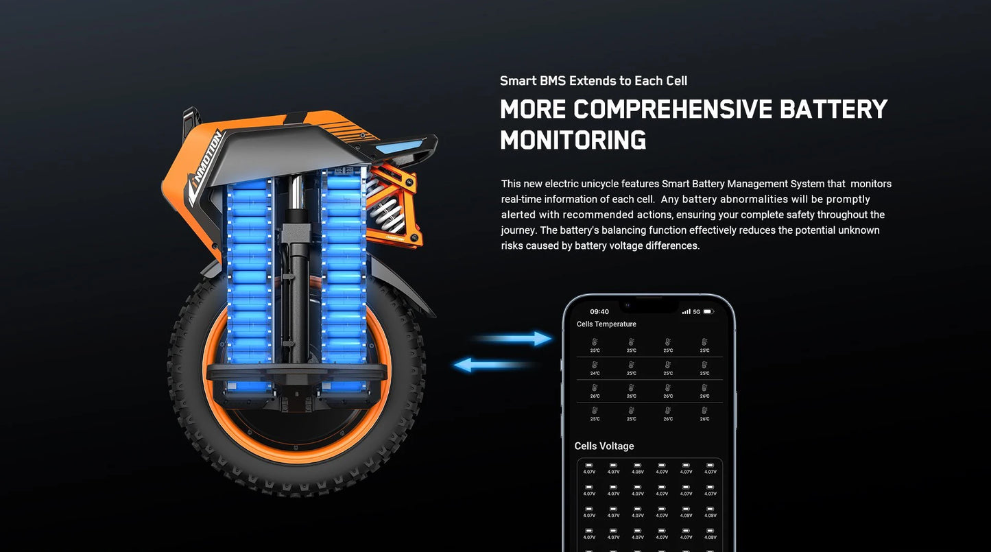 RU Stock Original INMOTION Adventure V14 Electric Unicycle 70KM/H 134V 2400Wh 50S Battey C40 9000W Motor 16inch EUC Unicycle