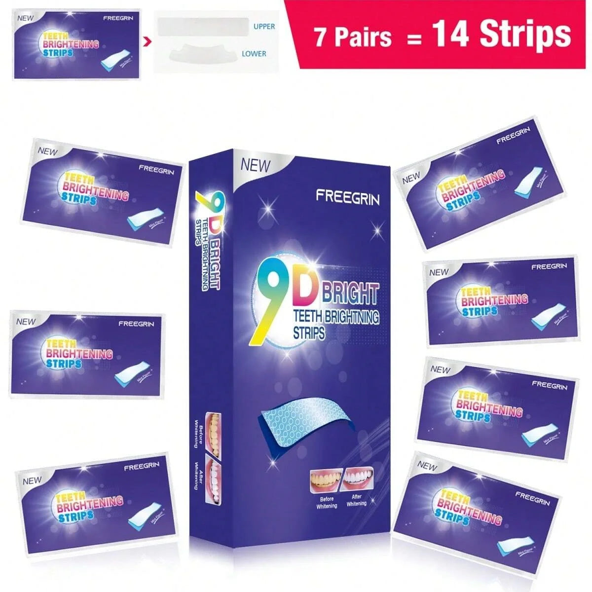 9D Whitener Strips Teeth Brightening Strips White Strips For Teeth Whitening Teeth Effect Oral Tooth Teeth Whitening Strips Gift