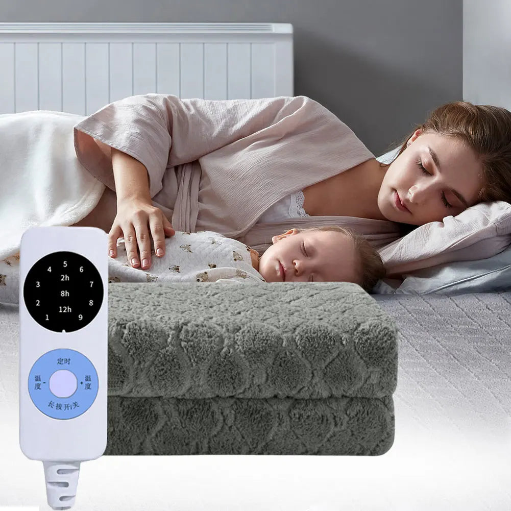 1.5x0.7M 220V Electric Blanket Woolen Thicker Heater Heated Mattress Thermostat Travel Heating Mat Winter Body Warmer For RV SUV