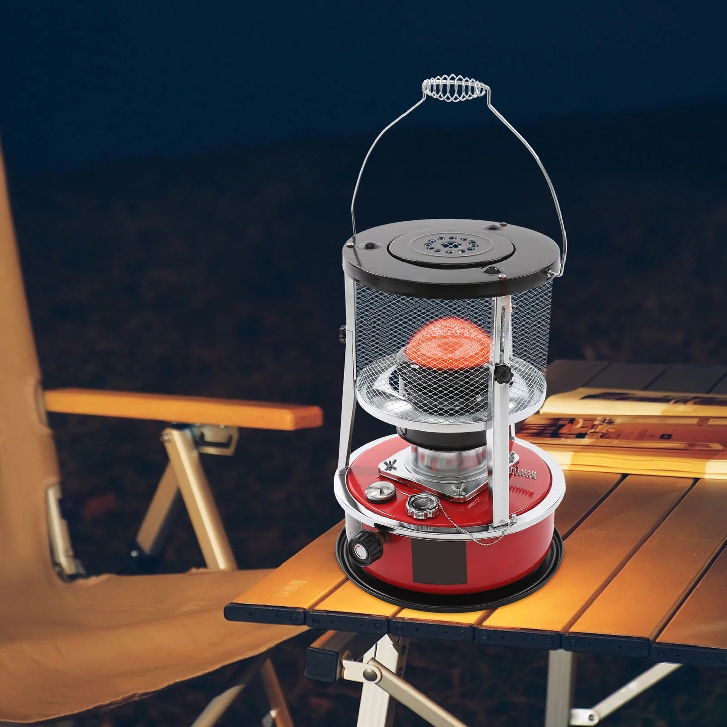 8000 BTU Kerosene Heaters, 5.2L Gal Fuel Capacity Kerosene Stove Heater, Adjustable Height Portable Kerosene Space Heater